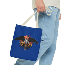 Load image into Gallery viewer, 'Talking To My Demons' Blue AOP Tote Bag | Stylish Reusable Bag for Everyday Use | Perfect for Grocery Shopping, Beach Days, Travel, and Gifts