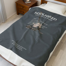 Load image into Gallery viewer, Velveteen Plush Blanket - 'MJOLNIRÆD' Minimal Dictionary Design by One who May Ascend