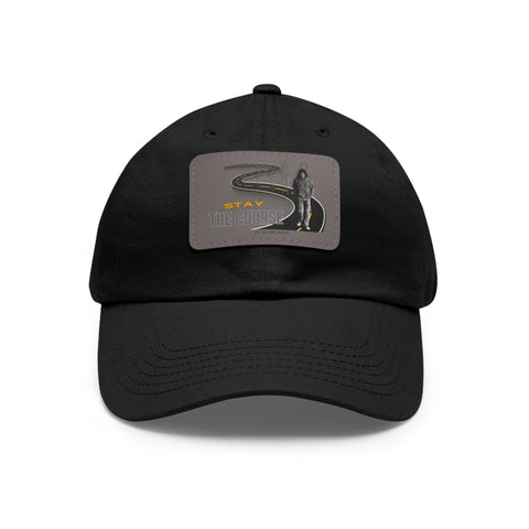'Stay The Course' Dad Hat with Leather Patch (Rectangle)