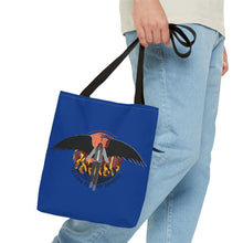 Load image into Gallery viewer, &#39;Talking To My Demons&#39; Blue AOP Tote Bag | Stylish Reusable Bag for Everyday Use | Perfect for Grocery Shopping, Beach Days, Travel, and Gifts

