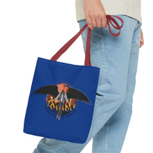 Load image into Gallery viewer, &#39;Talking To My Demons&#39; Blue AOP Tote Bag | Stylish Reusable Bag for Everyday Use | Perfect for Grocery Shopping, Beach Days, Travel, and Gifts
