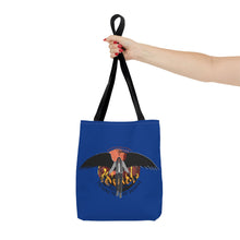 Load image into Gallery viewer, &#39;Talking To My Demons&#39; Blue AOP Tote Bag | Stylish Reusable Bag for Everyday Use | Perfect for Grocery Shopping, Beach Days, Travel, and Gifts
