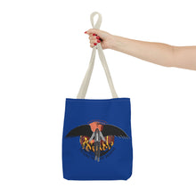 Load image into Gallery viewer, &#39;Talking To My Demons&#39; Blue AOP Tote Bag | Stylish Reusable Bag for Everyday Use | Perfect for Grocery Shopping, Beach Days, Travel, and Gifts
