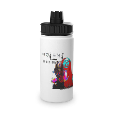 Violent By Design Stainless Steel Water Bottle, Sports Lid