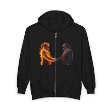 Load image into Gallery viewer, SuperherHoe Hoodie — Graphic Contrast Zip-Up Sweatshirt
