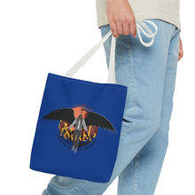 Load image into Gallery viewer, &#39;Talking To My Demons&#39; Blue AOP Tote Bag | Stylish Reusable Bag for Everyday Use | Perfect for Grocery Shopping, Beach Days, Travel, and Gifts
