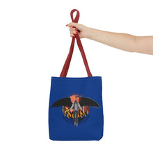 Load image into Gallery viewer, &#39;Talking To My Demons&#39; Blue AOP Tote Bag | Stylish Reusable Bag for Everyday Use | Perfect for Grocery Shopping, Beach Days, Travel, and Gifts
