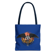 Load image into Gallery viewer, &#39;Talking To My Demons&#39; Blue AOP Tote Bag | Stylish Reusable Bag for Everyday Use | Perfect for Grocery Shopping, Beach Days, Travel, and Gifts
